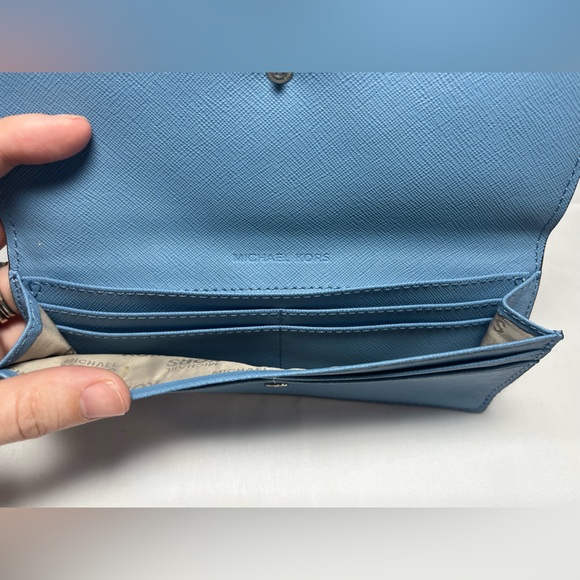 Michael Kors Sky Blue Clutch Wallet - Picture 7 of 9